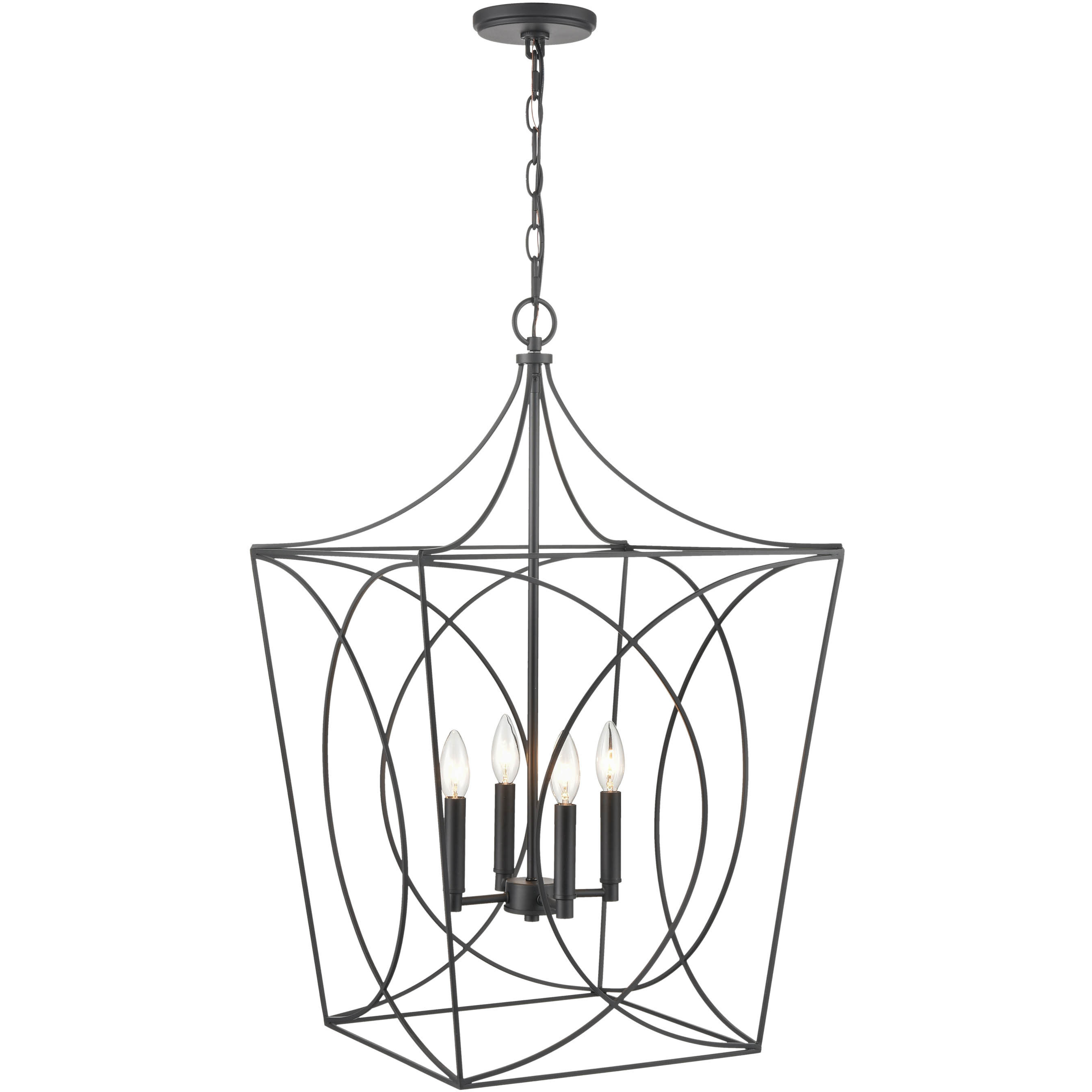 Tracy 4 Light 18 inch Matte Black Pendant Ceiling Light